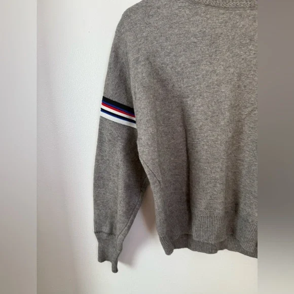 Isabel Marant Kaori Gray Sweater with Striped Sleeves XS (34)